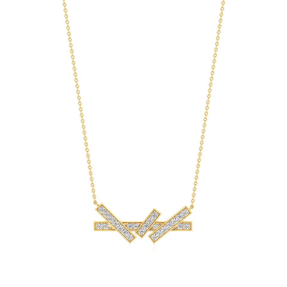 14k Yellow Gold Modern Luxe Diamond Pendant