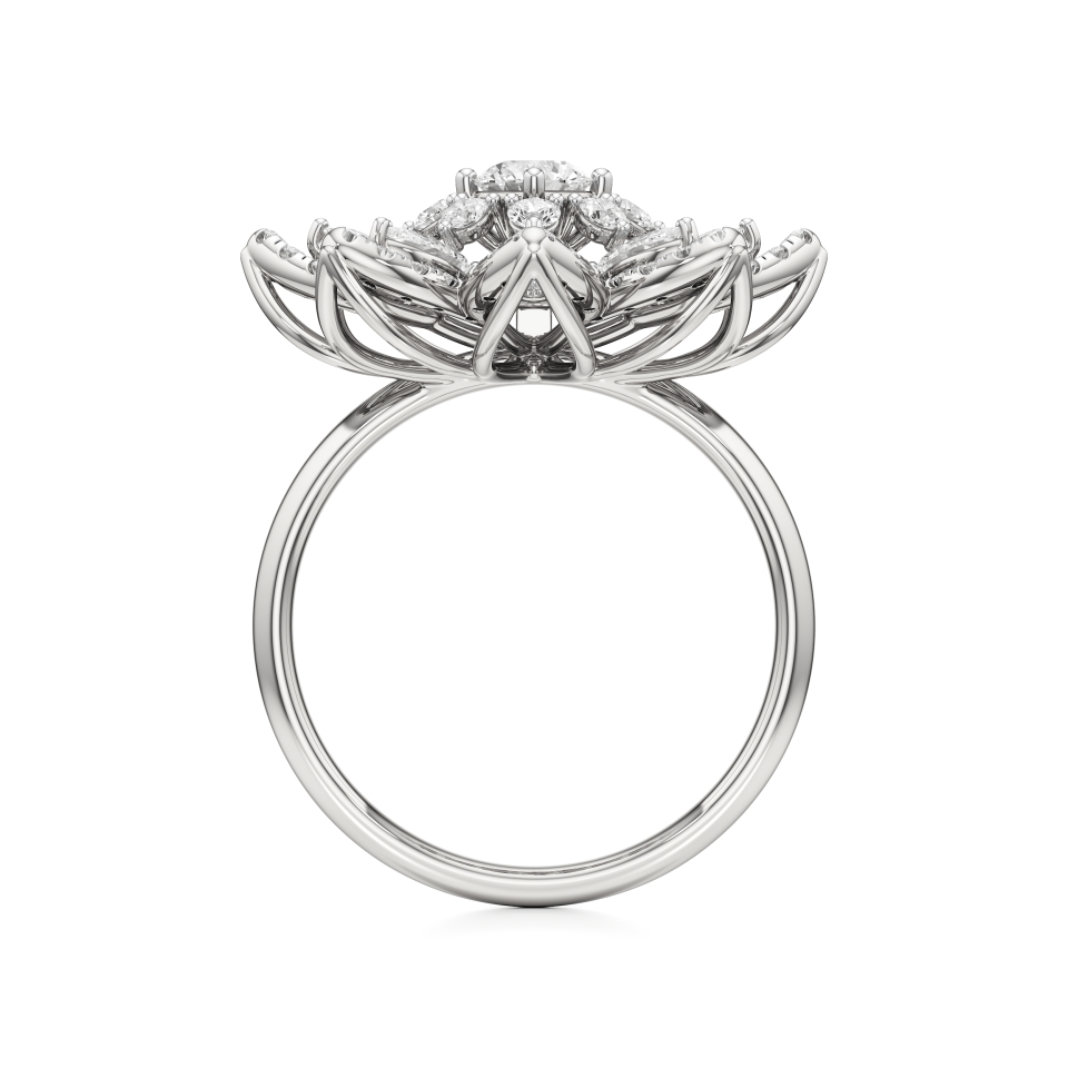 14k White Gold Floralia Diamond Ring