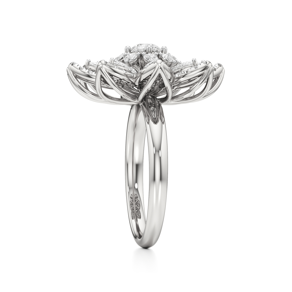 14k White Gold Floralia Diamond Ring