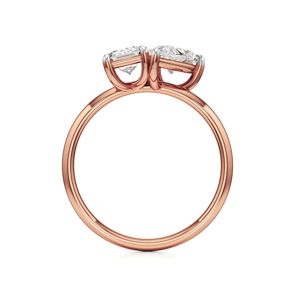 14k Rose Gold Duo Grace Diamond Ring