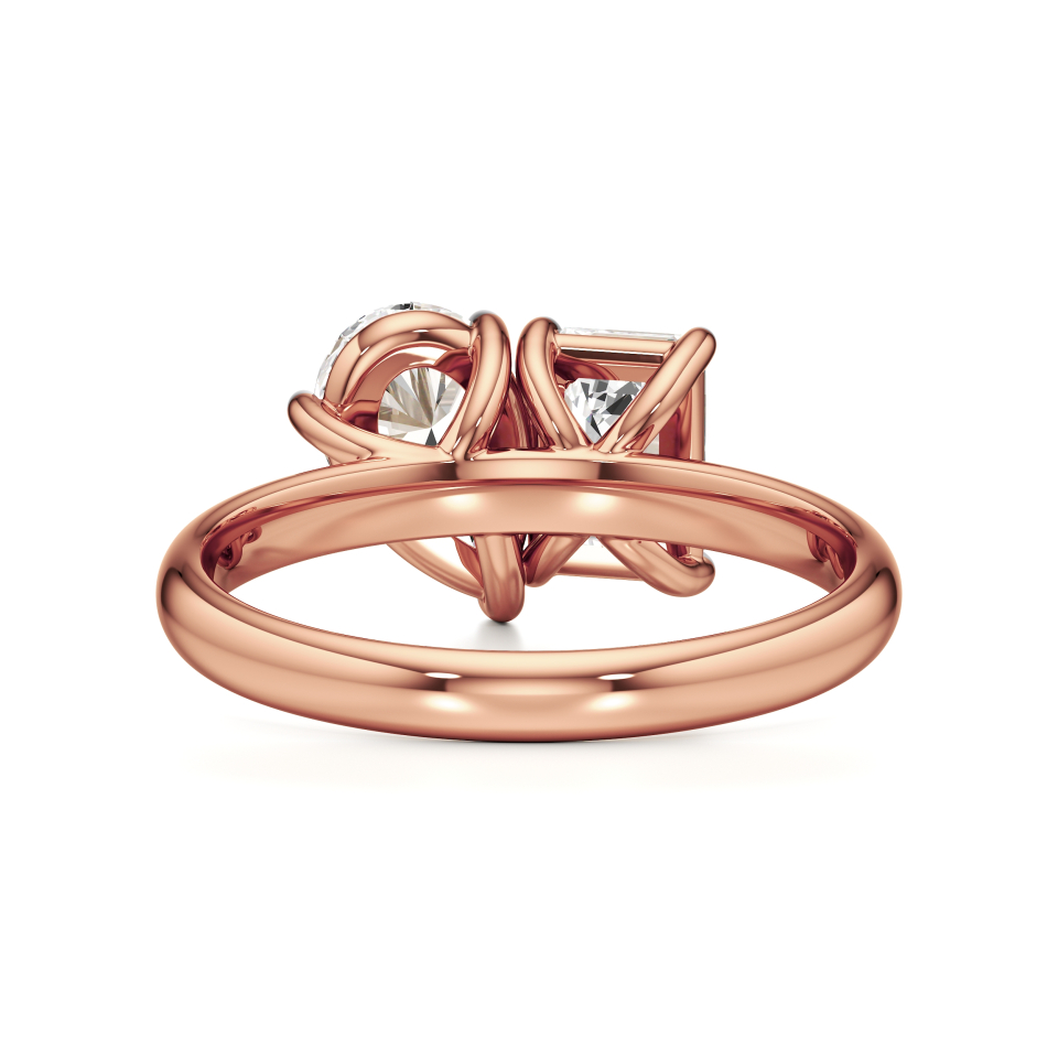 14k Rose Gold Duo Grace Diamond Ring