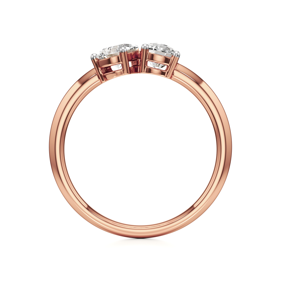 14k Rose Gold Celeste Elegant 2-Stone Toi Et Moi Ring