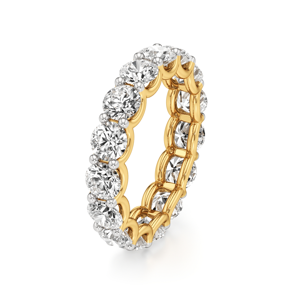 14k Yellow Gold Eternal Round Diamond Eternity Ring