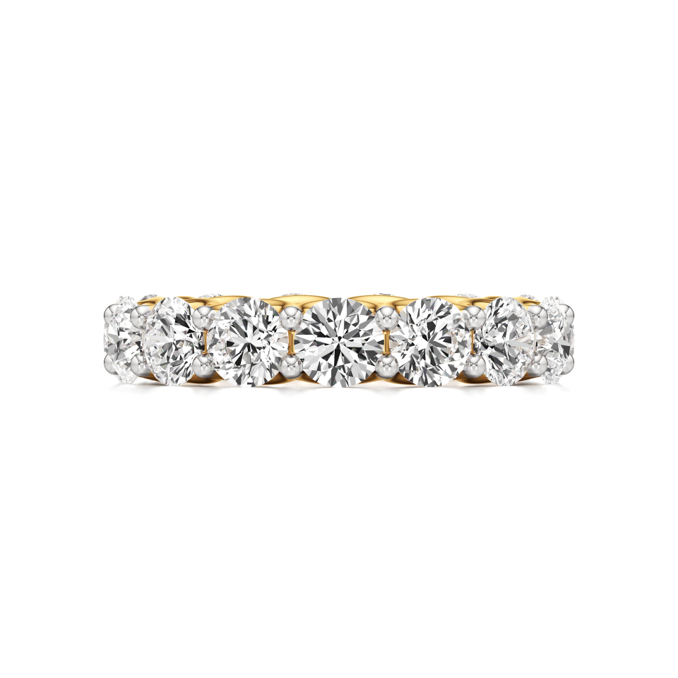 14k Yellow Gold Eternal Round Diamond Eternity Ring
