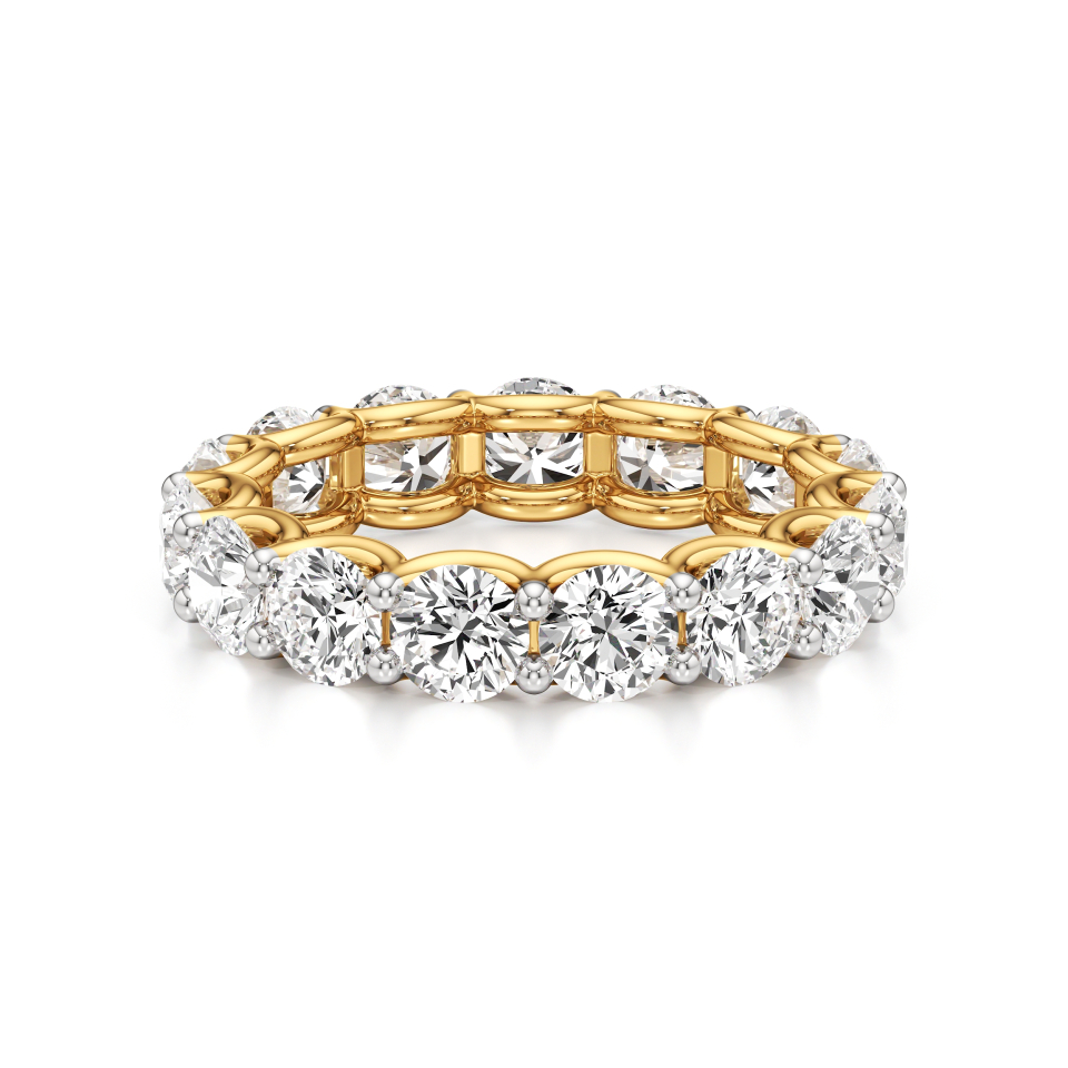 14k Yellow Gold Eternal Round Diamond Eternity Ring