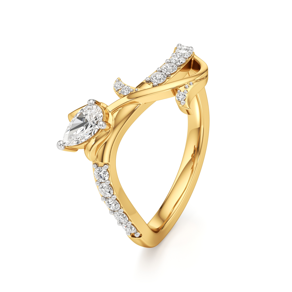 14k Yellow Gold Celeste Vine Harmony Diamond Ring