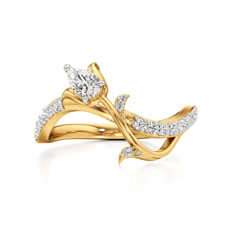 14k Yellow Gold Celeste Vine Harmony Diamond Ring