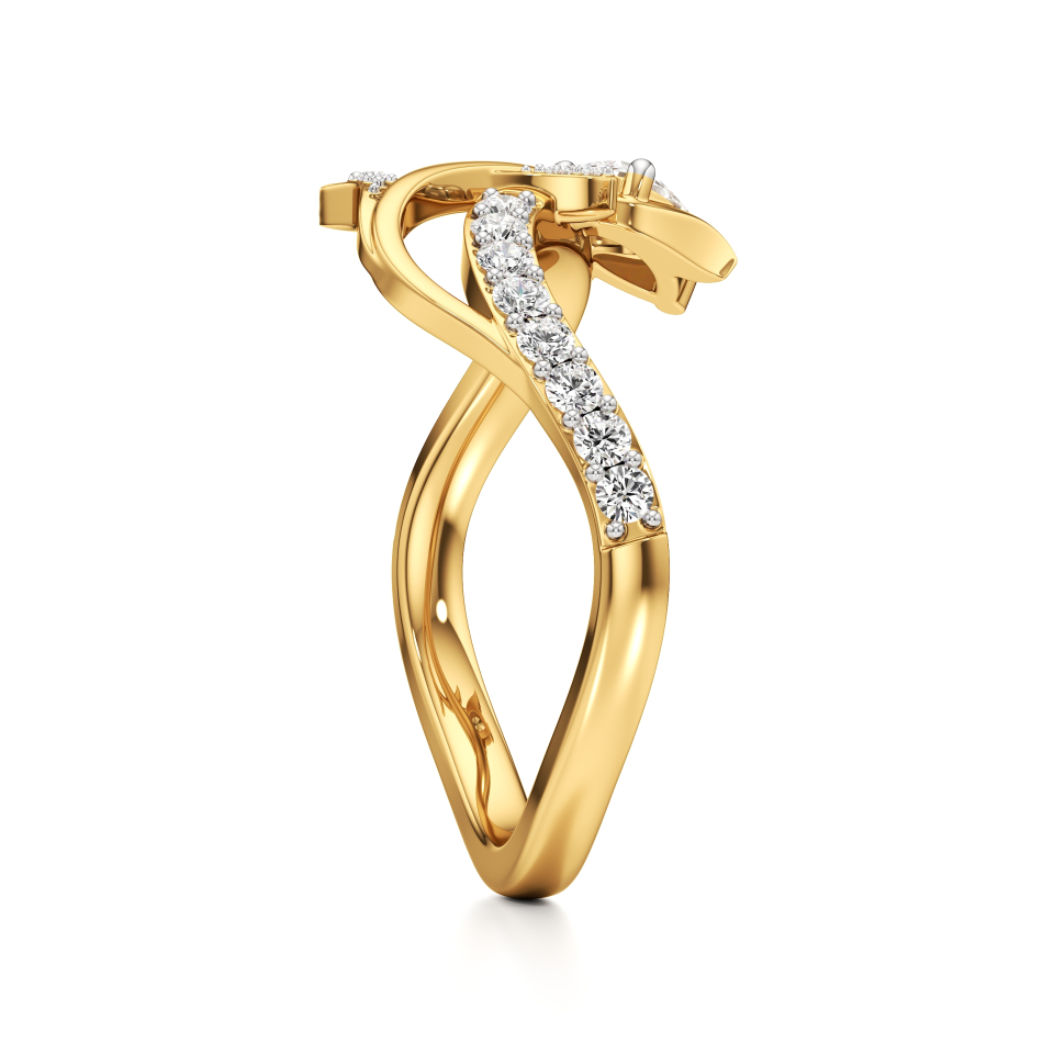 14k Yellow Gold Celeste Vine Harmony Diamond Ring
