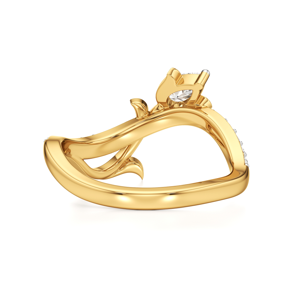 14k Yellow Gold Celeste Vine Harmony Diamond Ring