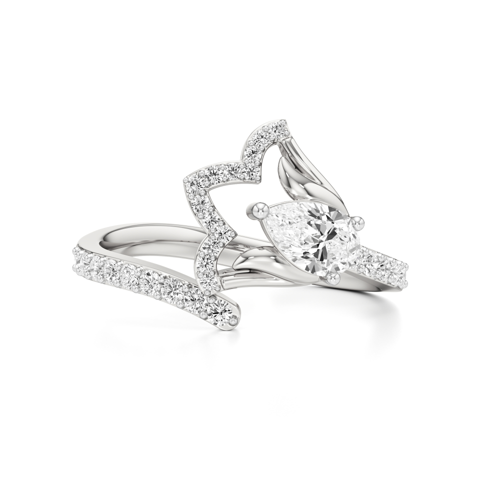 14k White Gold Evelyn Grace Bloom Diamond Ring
