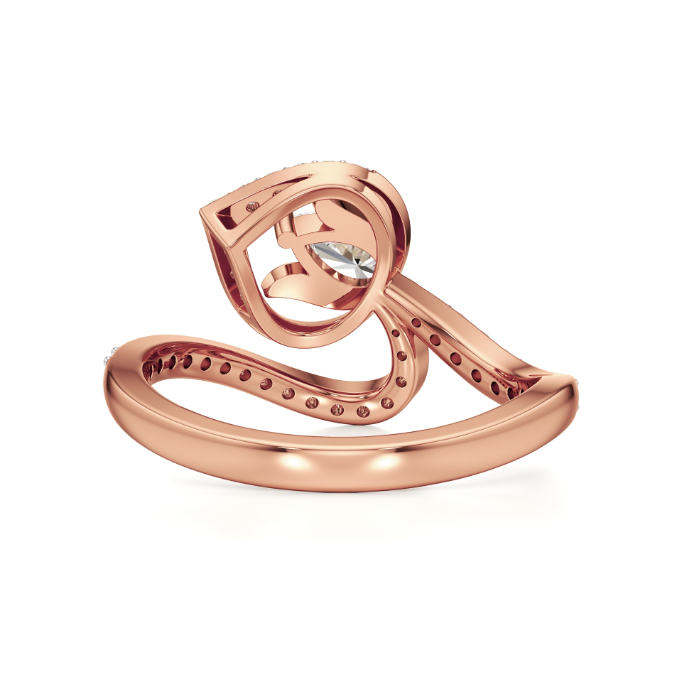 14k Rose Gold Selene Swirl Brilliance Diamond Ring