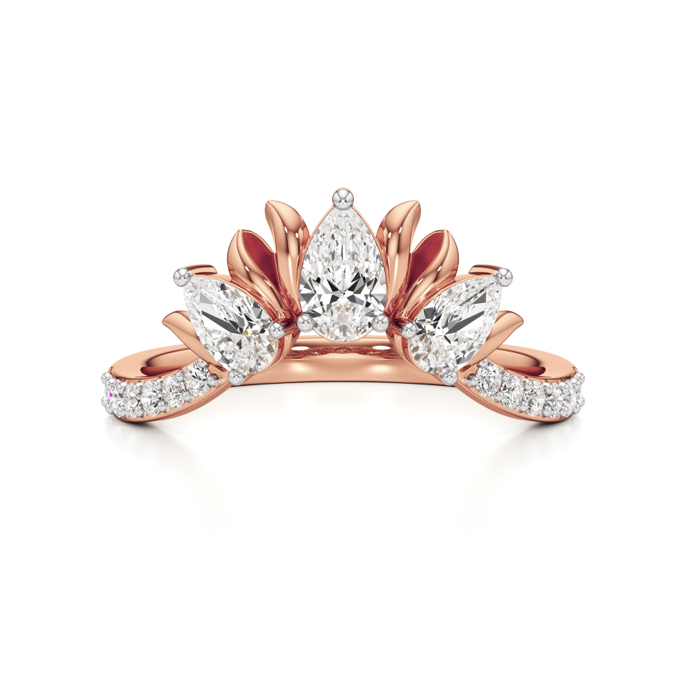 14k Rose Gold Aveline Bloom Petals Diamond Ring