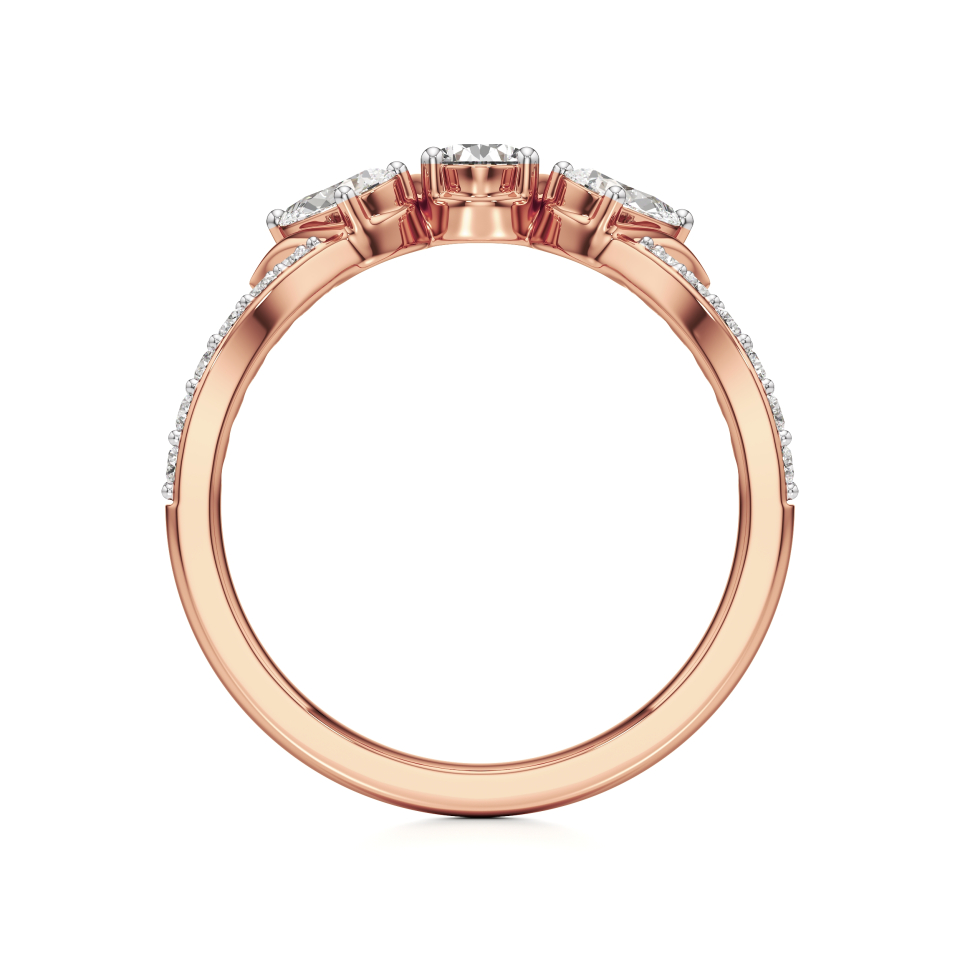 14k Rose Gold Aveline Bloom Petals Diamond Ring