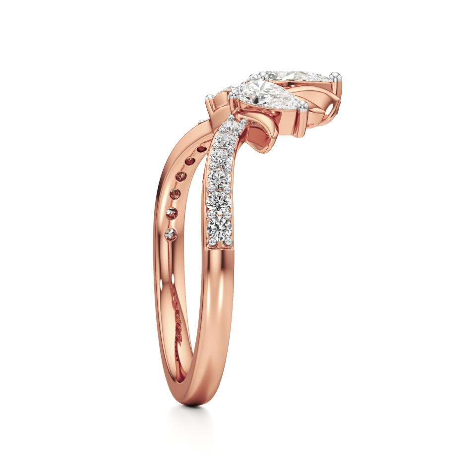 14k Rose Gold Aveline Bloom Petals Diamond Ring